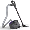 Purple And Gray Vacuum Cleaner With Long Hose Handle And Power Cord For Home Cleaning