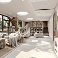 Modern Artistic Living Room With Bookshelves And Decor