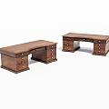 Classic Wooden Writing Desks With Multiple Drawers And Sturdy Structure Design