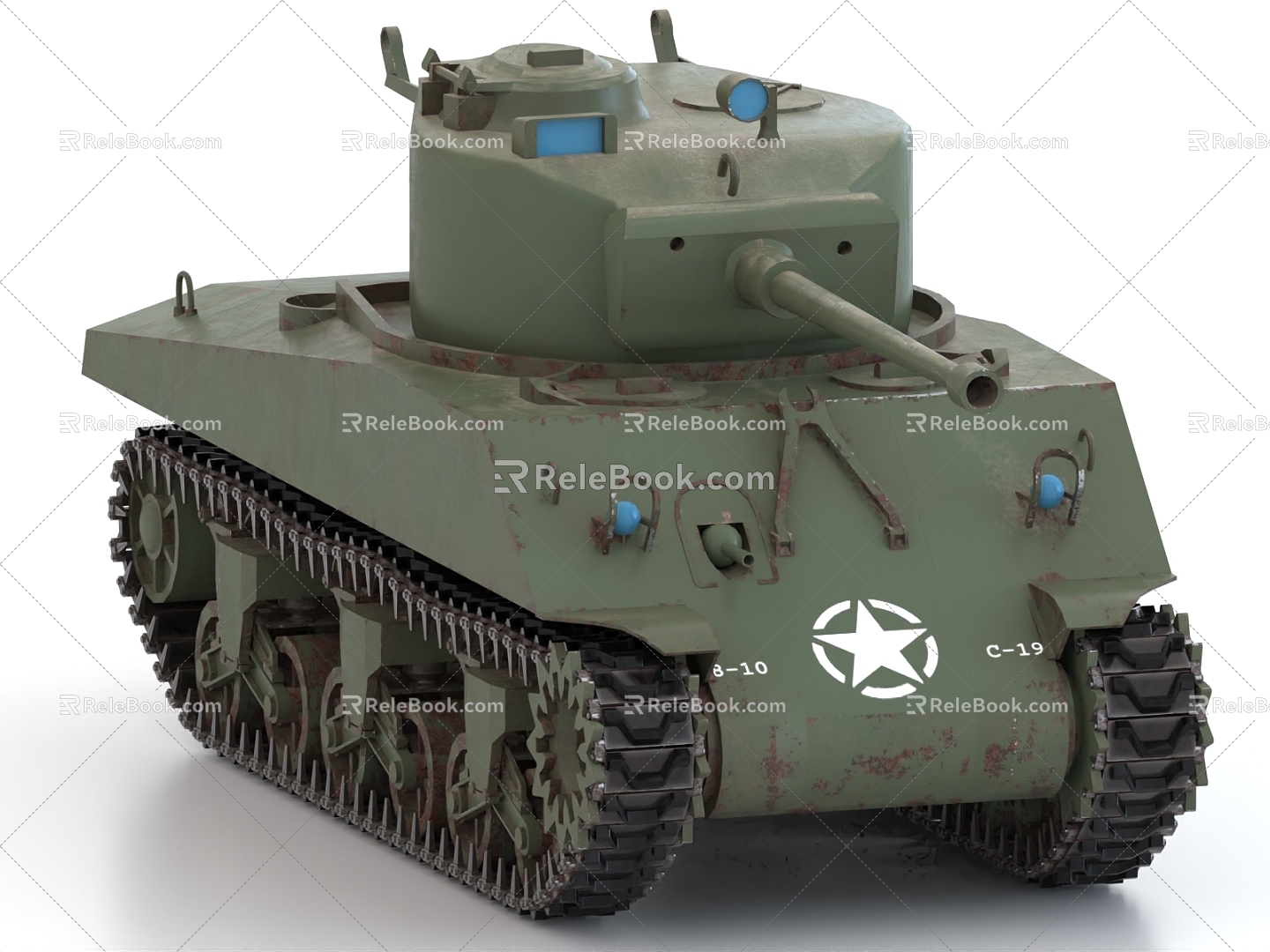 M4A2 tank Sherman tank American tank World War II tank 3d model