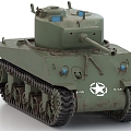 M4A2 tank Sherman tank American tank World War II tank 3d model