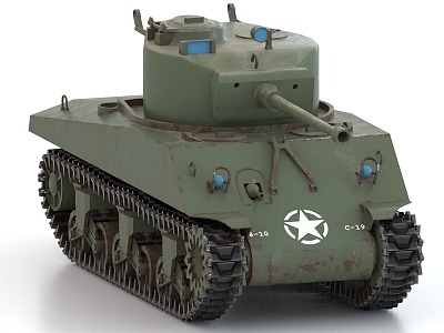 M4A2 tank Sherman tank American tank World War II tank 3d model