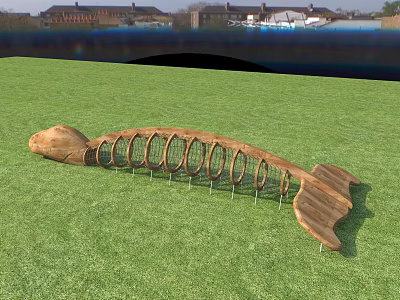 Children's amusement facilities fishbone crawl 3d model