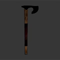 Classic Axe Weapon Featuring Wooden Handle And Metal Head With Textured Grip