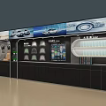 4S Store Showroom Featuring Displayed Car Seats Steering Wheels And Wall 3d model