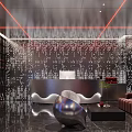 Modern Hotel Lobby Interior With Lighting Decor Reception Counter And Seating Area 3d model