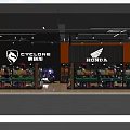 Motorcycle Store Showcasing Honda CFMOTO KTM Cyclone Motorcycles in Modern Showroom