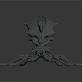 Fantasy Creature 3D Model with Horned Head and Multiple Tentacles 3d model