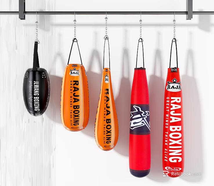 Hanging Boxing Sports Equipment With Various Designs Colors And Raja Brand For Training 3d model 