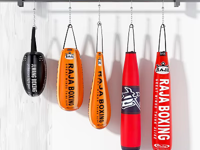 Hanging Boxing Sports Equipment With Various Designs Colors And Raja Brand For Training 3d model