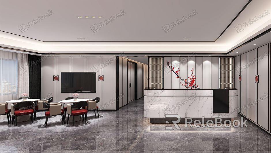 New Chinese Beauty Salon Hall Beauty Salon Club Hall Rest Area model