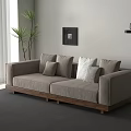 Modern Sofa Double Sofa Log Style Sofa 3d model
