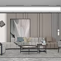Modern sofa coffee table combination 3d model