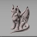 Cute Pink Dragon Figurine In Sitting Pose With Shiny Surface And Smooth Texture