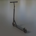 Black Two Wheeled Scooter With Handlebar And Flat Deck Design 3d model