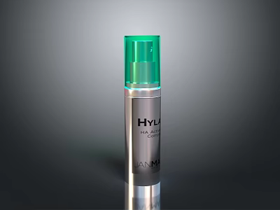 Skin Care Spray With Green Nozzle And Silver Bottle For Daily Use 3d model