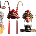 Peking Opera Themed Pendant With Traditional Headwear And Cultural Decorative Elements
