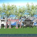 Chinese-style archway archway gatehouse 3d model