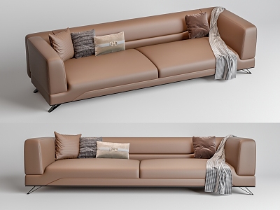 Modern double sofa multiplayer sofa model