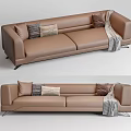 Modern double sofa multiplayer sofa 3d model