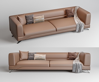 Modern double sofa multiplayer sofa 3d model