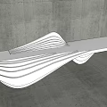 Modern Reception Desk Front Desk 3d model
