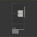 Single Family House With Brown Brick Exterior Black Roof Ladder And Air Conditioning Unit