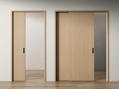 Modern Solid Wood Sliding Door Sliding Door Partition Door Study Door Balcony Door Invisible Door Sliding Door 3d model