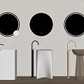 Table basin wash basin mirror floor basin column basin faucet wash basin 3d model