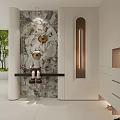 Modern Basement Interior With Cabinets Art Wall Plants And Doll 3d model