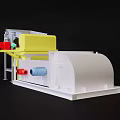 Efficient Industrial Equipment With Yellow White Components And Conveyor Processing System