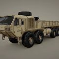 Military Green Large Functional Vehicle With Multi Wheel Cargo Bed And Spare Tire