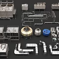 Industrial Equipment Including Cooling Towers Storage Tanks Metal Pipes And Ventilation Ducts