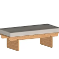 Nordic Log Style Bed Tail Stool Sofa Stool Bench Shoe Changing Stool 3d model