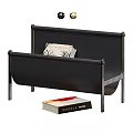 Modern Minimalist Storage Shelf With Black Leather Panel And Metal Frame For Book Organizing
