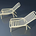 White Striped Design Lounge Chairs With Armrests For Outdoor Furniture