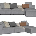 Modern corner sofa multiplayer sofa 3d model