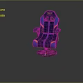 Blue And Yellow Gaming Chair With Ergonomic Design And Adjustable Armrests Base