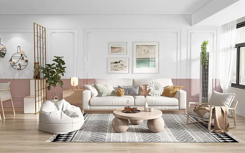 Nordic Living Room 3d model