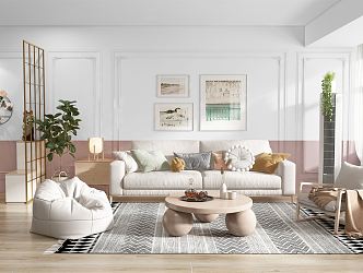 Nordic Living Room 3d model