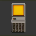 Vintage Bell Mobile Phone With Yellow Screen Gray Body And Brown Keypad