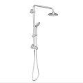 Modern Shower System With Fixed Head Handheld Spray And Flexible Hose 3d model