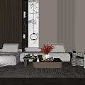 Modern sofa coffee table combination home 3d model
