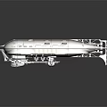 Sleek Metallic Watercraft 3D Model With Retro-Futuristic Design Shiny Exterior And Streamlined Structure