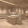 Elegant Luxury Jewelry Store Interior With Glass Display Cases And Warm Ambient Lighting
