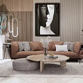 Modern sofa coffee table combination 3d model