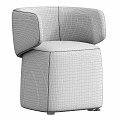 Plush Cream Colored Accent Chair With Curved Armrests And Modern Design For Living Room