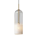 Modern Glass Pendant Lights With Gold Metal Frame And Transparent Shade Design