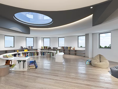 Modern Reading Room Kindergarten Reading Room 3d model