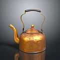 Vintage Copper Kettle With Wooden Handle And Spout Design For Daily Use